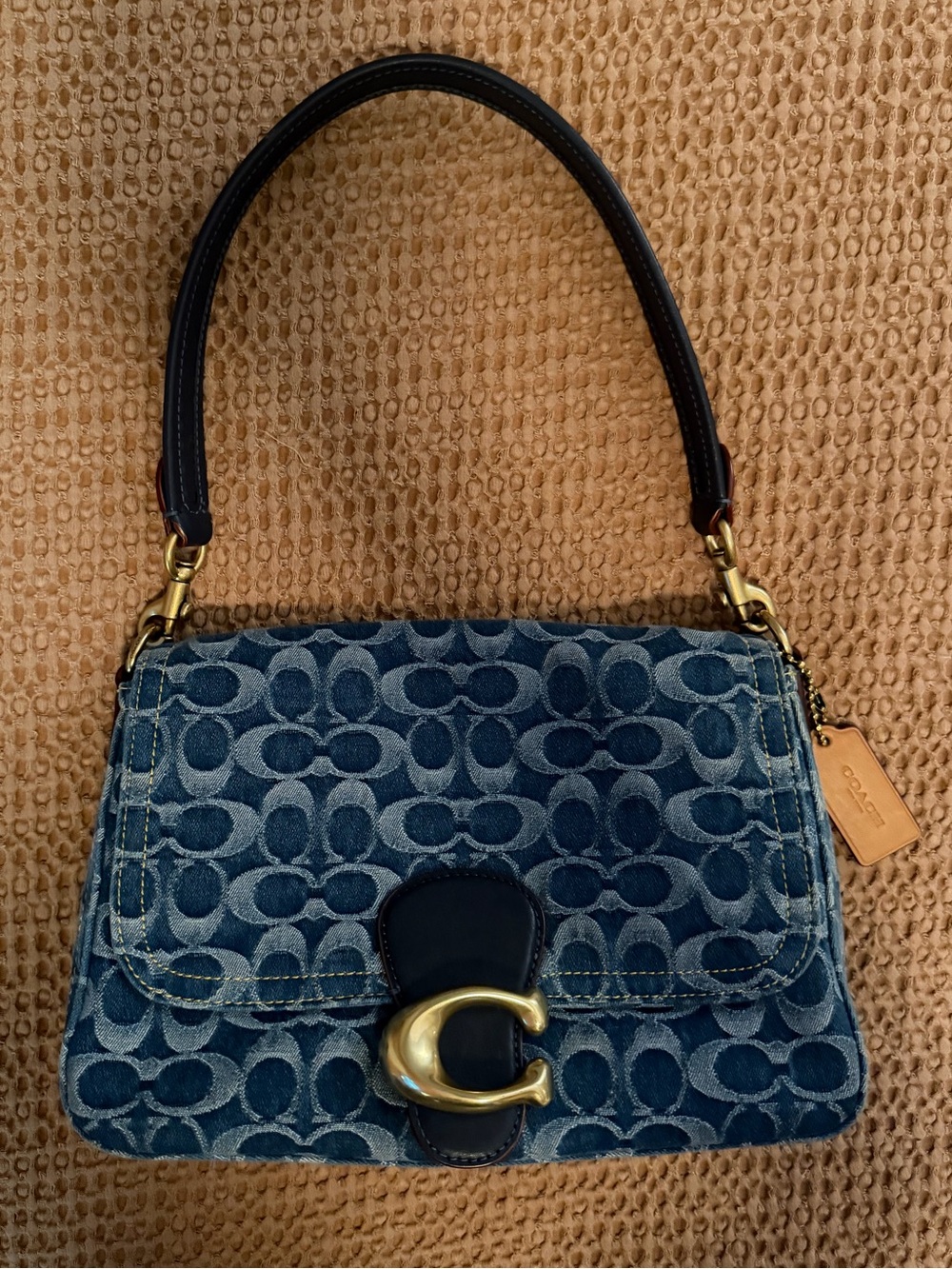 oach Soft Tabby Shoulder Bag in Signature Denim